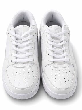 AND1 White Low Top Sneakers Leather Lace-Up Casual Minimalist Trainers
